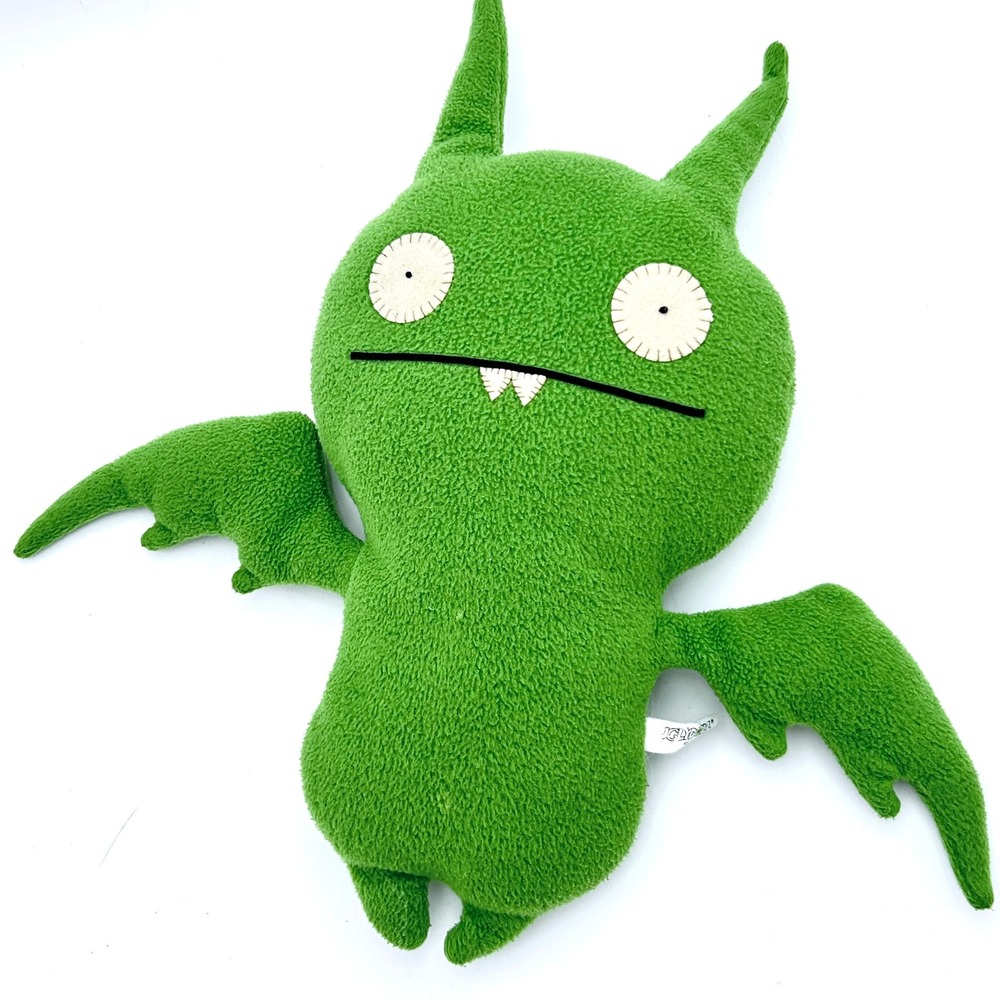 Uglydoll 2007 Poe Pretty Ugly Dragon Green Plush Stuffed Animal 15 Inches